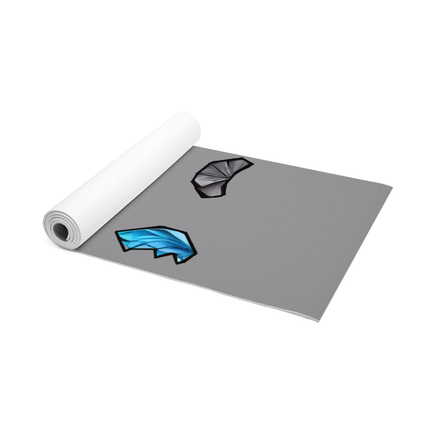 Yoga Mat: Climbing Origami Design in Rock Gray