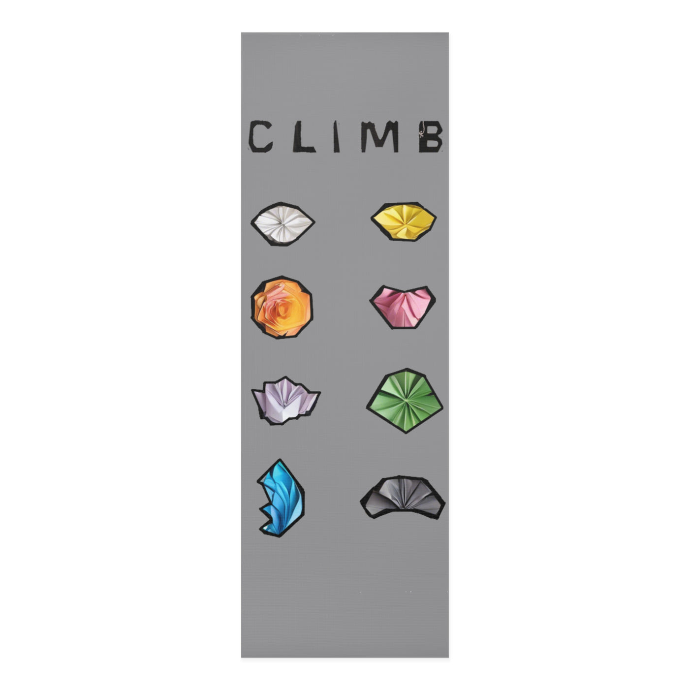 Yoga Mat: Climbing Origami Design in Rock Gray
