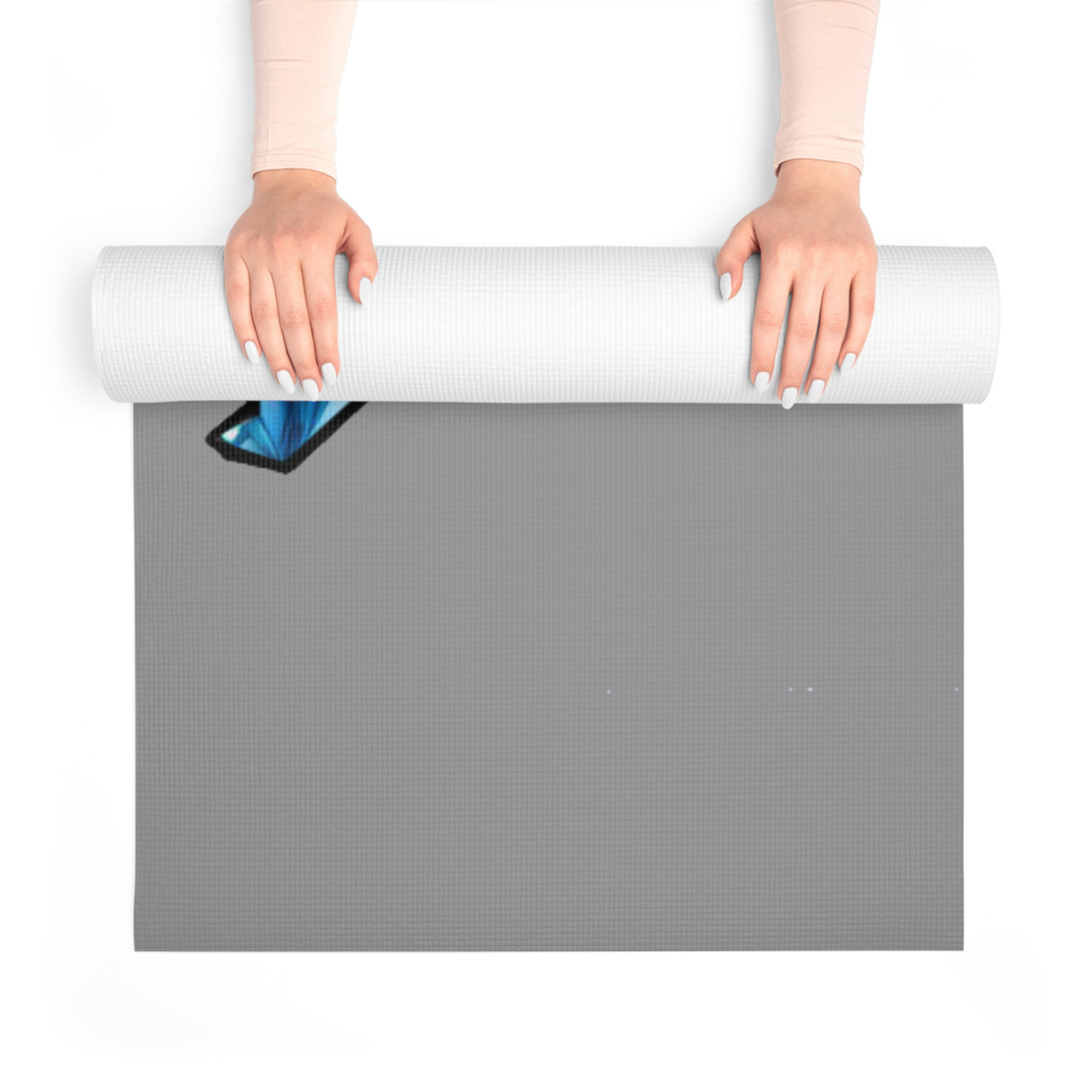 Yoga Mat: Climbing Origami Design in Rock Gray