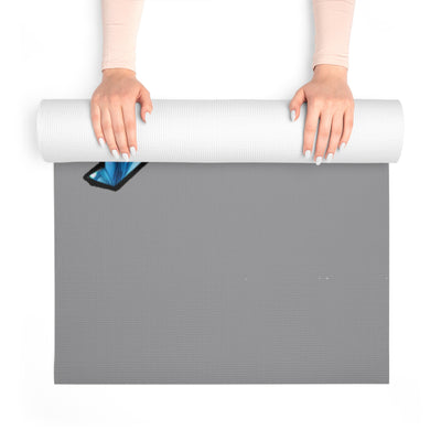 Yoga Mat: Climbing Origami Design in Rock Gray