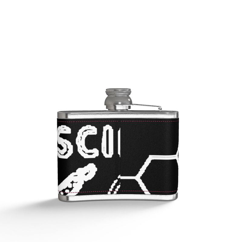 Flask: E=Mc2 in Leather Wrapped Flask