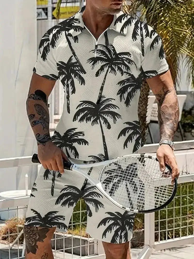 Men's Casual Beach Shorts Set – Lightweight 2-Piece Outfit for Summer Comfort and Style